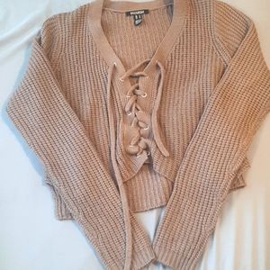 Revamped cropped knit sweater